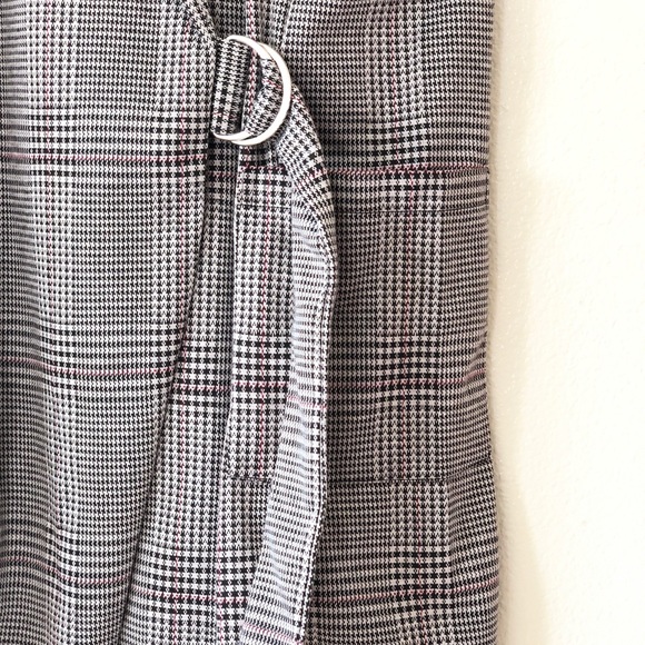 Houndstooth Printed Long Collar Vest with Belt - Picture 5 of 7